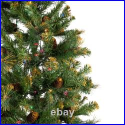 Northlight 4.5' Yorkville Pine Pencil Artificial Christmas Tree Multi Lights