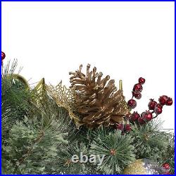Northlight 6' Giant Green Foliage, Pinecones and Berries Embellished Garland