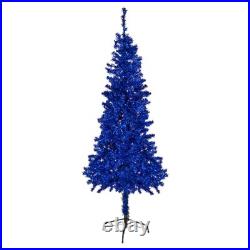 Northlight 6′ Pre-Lit Blue Artificial Tinsel Christmas Tree, Clear Lights