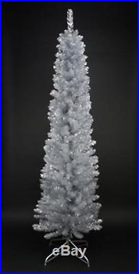 Northlight 6′ X 20 Silver Tinsel Artificial Pencil Christmas Tree Unlit