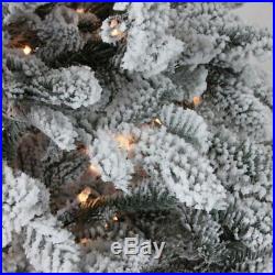 Northlight 7.5' Prelit Flocked Artificial Whistler Noble Fir Christmas Tree