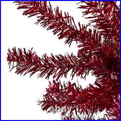 Northlight 7 Metallic Red Tinsel Artificial Christmas Tree Unlit