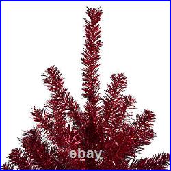 Northlight 7 Metallic Red Tinsel Artificial Christmas Tree Unlit