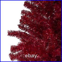 Northlight 7 Metallic Red Tinsel Artificial Christmas Tree Unlit