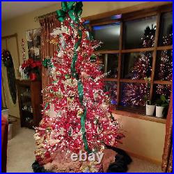 Northlight 7 Metallic Red Tinsel Artificial Christmas Tree Unlit