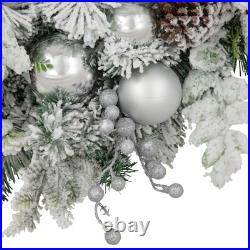 Northlight GlitterFrosted Foliage Artificial Christmas Wreath with Bow 30-Inch