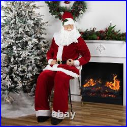 Northlight Huge 6 Foot Life-Size Plush Christmas Santa Claus Figure Sitting or