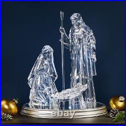 Northlight LED Lighted Acrylic Holy Family Nativity Scene on Mirror Christmas