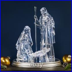 Northlight LED Lighted Acrylic Holy Family Nativity Scene on Mirror Christmas