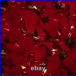 Northlight Pre-Lit Fiber Optic Color Changing Red Poinsettia Christmas Tree