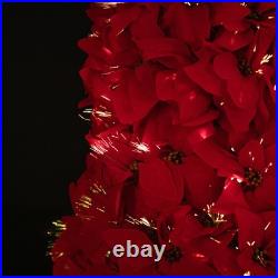 Northlight Pre-Lit Fiber Optic Color Changing Red Poinsettia Christmas Tree