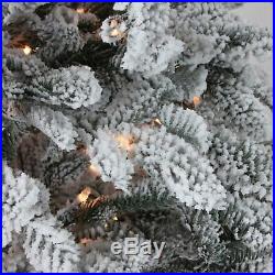 Northlight Prelit Flocked Artificial Whistler Noble Fir Christmas Tree