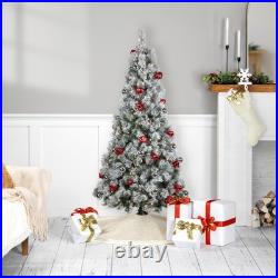 Northlight Snowy Bristle Pine Artificial Christmas Tree 4.5′ Clear Lights