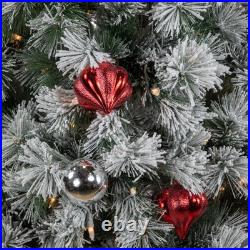 Northlight Snowy Bristle Pine Artificial Christmas Tree 4.5' Clear Lights