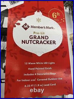 Nutcracker Grand Multicultural 6-ft Prelit LED Lights Holiday Christmas Impress