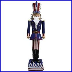 Nutcracker Statue Uncle Sam 50 LED Light Patriotic