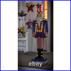 Nutcracker Statue Uncle Sam 50 LED Light Patriotic