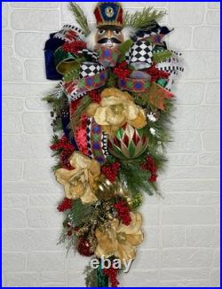 Nutcracker Theme Christmas Door Swag Wreath Handmade
