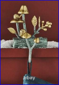 Nwt Anthropologie Metal Mushroom Christmas Stocking Holder Hook Gold