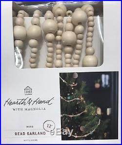 Nwt Hearth And Hand With Magnolia Bead Beaded Wood Garland 12' SOLD OUT