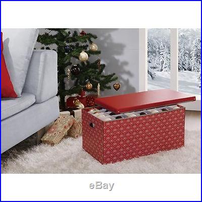 OIA Red Paper Holiday Ornament Storage Box- Holds 56 Ornaments