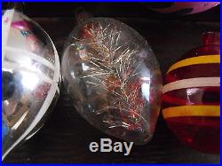 OLD VTG CHRISTMAS HOLIDAY STENCIL GLASS BULB BALL ORNAMENT DECORATION LOT OF 46