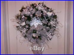 OOAK LARGE CHRISTMAS WREATH/WINTERS DREAM/VERY WINTRY AND BEAUTIFUL