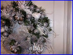 OOAK LARGE CHRISTMAS WREATH/WINTERS DREAM/VERY WINTRY AND BEAUTIFUL