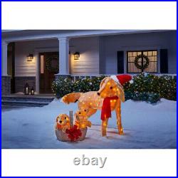 OUTDOOR CHRISTMAS DOG PUPPIES Yard Decoration Warm White LED Lights