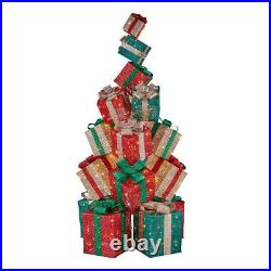 OUTDOOR GIFT BOX STACK LED Christmas Yard Decoration White Twinkle Lights