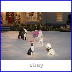 OUTDOOR POODLE DOG GIFT BOX Christmas Yard Decoration Cool White LED Lights