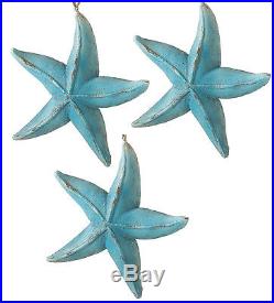 Ocean Blue Starfish Christmas Holiday Ornaments Set of 3 Midwest CBK