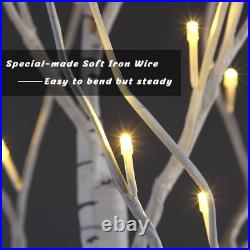 Of 3 Lighted Birch Tree 4FT 6FT and 8FT LED Artificial Tree for Decoration Insid