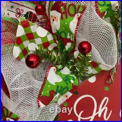 Oh What Fun Ornament Christmas Handmade Deco Mesh Wreath
