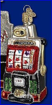 Old World Christmas Casino Slot Machine Ornament 44038 Las Vegas New FREE BOX