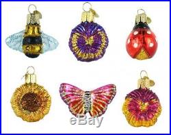 Old World Christmas Mini Garden Set of 6 Glass Ornament