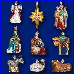 Old World Christmas Nativity Collection Glass Ornaments Set 14020 Decoration New