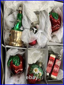 Old World Christmas Ornaments Various Foods Glass Blown Ornaments