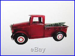 Ole RED metal Truck & RETRO CAMPER SET Christmas tree lights WONDERSHOP NEW