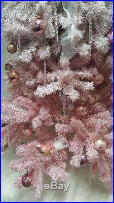 Ombre Pink 5 Ft Dress Form Xmas Tree W Vintage Ornaments
