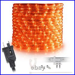 Orange LED Rope Flexible Light Outdoor 10′ 20′ 25′ 50′ 100′ 150′ Christmas Tree