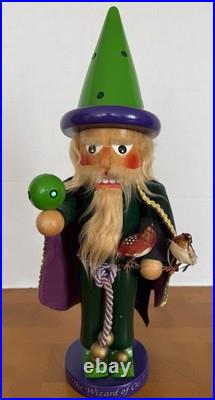 Original Steinbach Wizard of Oz Wizard Nutcracker 15in Hand Painted Wood Green