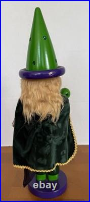 Original Steinbach Wizard of Oz Wizard Nutcracker 15in Hand Painted Wood Green Original Steinbach Wizard of Oz Wizard Nutcracker 15in Hand Painted Wood Green