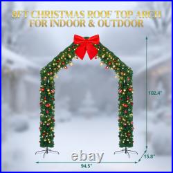 Outdoor 7.9-8. FT PVC Christmas Arch with Light, Ornaments Holiday Arch Decor