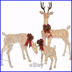 Outdoor Christmas Decor Lighted 3 Piece Deer Family Yard Xmas Holiday Decoration