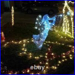 Outdoor Christmas Decor Lighted Trumpeting Angel Display w Wings Indoor 4' Tall