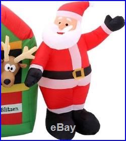 Outdoor Christmas Decoration 11 ft Inflatable Santa Claus with Reindeer Holiday