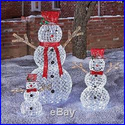 Outdoor Christmas Decoration Crystal Bead LED Light Snowman Yard Decor Holiday