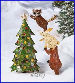 Outdoor Christmas Decoration Forest Animal Tree Metal Garden Sculpture Light