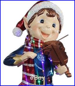 Outdoor Christmas Decoration Holiday Fairy Elf Violin LED Lights Yard Decor